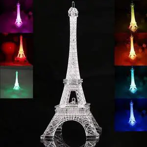 Acrylic Eiffel Tower Flashing Lamp LED Mini LED Night Light Lamp Night Light Atmosphere Nightlight Desk Lamp