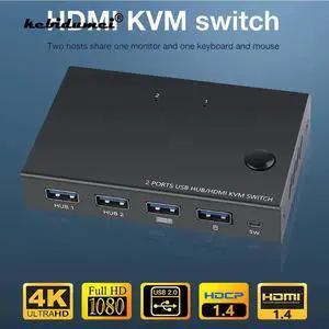 HDMI KVM Switch 2 Port 4K USB Switch KVM Switcher Splitter Box For Sharing Printer Keyboard Mouse KVM Switch HDMI USB Hub HDMI KVM Switch 2 Port 4K USB Switch KVM Switcher Splitter Box For Sharing Printer Keyboard Mouse KVM Switch HDMI USB Hub