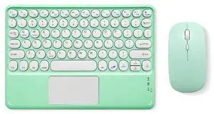 Round key touch Bluetooth keyboard is suitable for iPad tablet, iPhone 17 mobile phone, magnetic attachment smart control wireless charging keyboard. green Keyboard + Dual-mode Charging Mouse Round key touch Bluetooth keyboard is suitable for iPad tablet, iPhone 17 mobile phone, magnetic attachment smart control wireless charging keyboard. green Keyboard + Dual-mode Charging Mouse