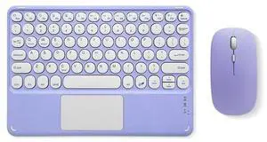 Round key touch Bluetooth keyboard is suitable for iPad tablet, iPhone 17 mobile phone, magnetic attachment smart control wireless charging keyboard. purple Keyboard + Dual-mode Charging Mouse Round key touch Bluetooth keyboard is suitable for iPad tablet, iPhone 17 mobile phone, magnetic attachment smart control wireless charging keyboard. purple Keyboard + Dual-mode Charging Mouse