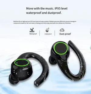 Sports earbud-style wireless Bluetooth headphones, TWS over-ear waterproof Bluetooth headphones, 5.3 decibel noise reduction Sports earbud-style wireless Bluetooth headphones, TWS over-ear waterproof Bluetooth headphones, 5.3 decibel noise reduction