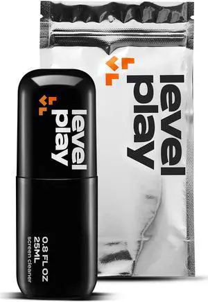 LEVELPLAY Screen Cleaner Spray (0.8oz ) | Cleaner for Phone, Laptop, Computer, Tablet, Touchscreen, Lens, Eyeglass Cleaner Kit | Alcohol-Free & Microfiber Cloth Wipes