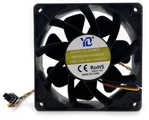 Universal 4Pin Cooling Fan YD12038B2G 12V 4.5A for Avalonminer chassis cooling fan with 6000rpm fan speed