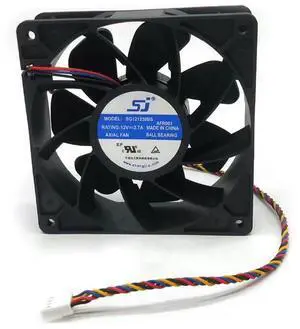 Sj SG121238BS 12V 2.7A cooling fan for Antminer L3+, s7, s9i, s11, A3, ElphaPex DG1, DG1+ miner chassis cooling fan