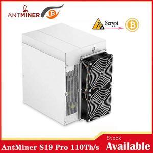 Bitcoin Miner Bitmain Antminer S19 Pro 110th/s BTC BCH Miner SHA256 bitcoin Asic Mining Machine 3250W with Power Supply 110T Better than S9 S19 T19 S17 T17 S17e Z15 Whatsminer M31S M30S M21S M20S