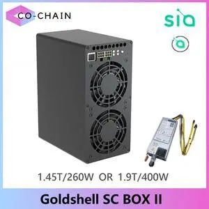 New Release Gold shell SC BOX II Miner with Two Model 1.4T/260W 1.9T/400W SiaCoin Machine Mini Miner  With 750W PSU SiaCoin Miner Good For Home Miner Box Low Noise Better than SC BOX