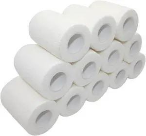COMOmed Self Adhesive Bandage Wrap 3"x5 Yards First Aid Stretch Sport Athletic Wrap Vet Tapes for Wrist Ankle Sprain and Swelling,White (12 Rolls)
