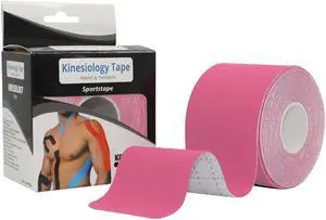 COMOmed Kinesiology Tape Water Resistant Uncut Sports Tape - 2 in x 16.5 ft - Professional Kinesiology Therapeutic Sports Tape,Pink, Latex Free