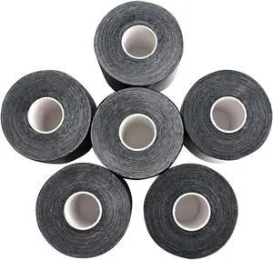 COMOmed Kinesiology Tape Water Resistant Uncut Sports Tape - 2 in x 16.5 ft - Professional Kinesiology Therapeutic Sports Tape,Black,Latex Free 6 Rolls