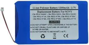 1200mAh 3.7V Replacement Battery for Sony Clie PEG-N600C, Clie PEG-N610, Clie PEG-N610C, Clie PEG-N710, Clie PEG-N750, Clie PEG-N750C, Clie PEG-N760, Clie PEG-N760C, Clie PEG-N770, Clie PEG-N770