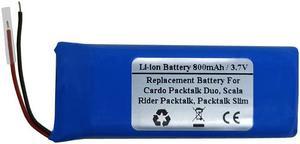 800mAh 3.7V Replacement Battery for Cardo Packtalk Duo, Scala Rider Packtalk, Packtalk Slim, SRPT0102, BAT00007