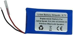 320mAh 3.7V Replacement Battery for Jabra Speak 510, 100-43100000-02 Wireless Bluetooth Speaker, AHB582035PR-03, 1ICP6/20/35