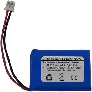 500mAh 7.4V Replacement Battery for Aetertek AT-211 Mini,AT-215,AT-216,AT-216S,AT-216W,AT-218,AT-219,AT-918,AT-918C,AT-919C,AE562438P6H, AE602048P6H