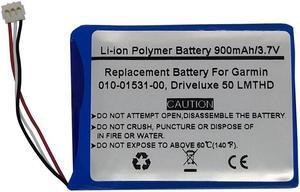 3.7V/900mAh Replace GPS Navigator Battery for Garmin 010-01531-00, Driveluxe 50 LMTHD,361-00056-21