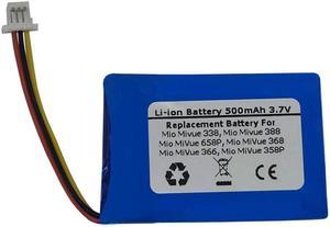 3.7V 500mAh Replacement GPS Navigator Battery for Mio Mivue 338,Mio Mivue 388,Mio MiVue 658P,Mio MiVue 368,Mio MiVue 366,Mio MiVue 358P,TPC402339