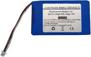 3.7V/1250mAh Replacement GPS Navigator Battery for Garmin Edge 605, Edge 705,361-00019-12
