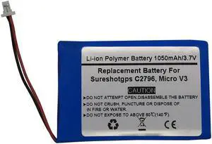 3.7V/1050mAH Replacement GPS Navigator Battery for Sureshotgps C2796, Micro V3