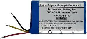 800mAh/3.7V Replacement Battery for ARCHOS 28 Internet Tablet, 8100,ARCHOS 39A402850