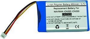 3.7V/950mAH Replacement Battery for NAVMAN iCN320 iCN330