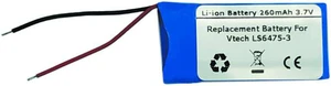 260mAh/3.7V Replacement Battery for Vtech LS6475-3 Wireless Headset 260mAh/3.7V Replacement Battery for Vtech LS6475-3 Wireless Headset