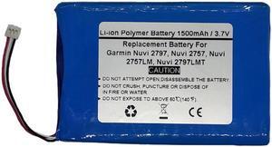 3.7V/1500mAh Replace GPS Navigator Battery for Garmin Nuvi 2797, Nuvi 2757, Nuvi 2757LM, Nuvi 2797LMT,361-00066-00