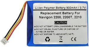3.7V/900mAH Replacement Battery for NAVIGON 2200, 2200T, 2210, 384.00021.005