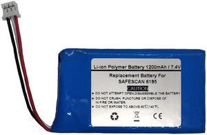 7.4V/1200mAH Replacement Battery for Payment Terminal SAFESCAN 6185, 131-0477