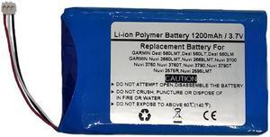 3.7V/1200mAh Replace GPS Navigator Battery for Garmin Nuvi 2660LMT, Nuvi 2669LMT,Nuvi 3700, Nuvi 3760, Nuvi 3760T, Nuvi 3790, Nuvi 3790T,Nuvi 2575R, Nuvi 2595LMT, Dezl 560LMT, Dezl 560LT, Dezl 560LM