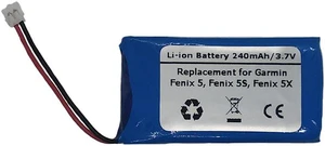 3.7V 240mAh Replacement Battery for Garmin Fenix 5, Fenix 5S, Fenix 5X, Garmin 361-00097-00 3.7V 240mAh Replacement Battery for Garmin Fenix 5, Fenix 5S, Fenix 5X, Garmin 361-00097-00