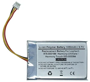 1050mAh/3.7V Li-Polymer Replacement Battery for Logitech Harmony Ultimate/Logitech Harmony Touch 533-000084 / Logitech 915-000198 1050mAh/3.7V Li-Polymer Replacement Battery for Logitech Harmony Ultimate/Logitech Harmony Touch 533-000084 / Logitech 915-000198