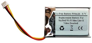 500mAH 3.7V Replacement Battery for SkyBell Wi-Fi Slim Line II Video Doorbell 500mAH 3.7V Replacement Battery for SkyBell Wi-Fi Slim Line II Video Doorbell