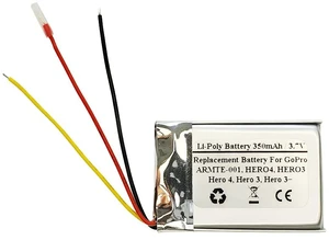 350mAh 3.7V Replacement Battery for GoPro Wi-Fi Remote, ARMTE-001, HERO4, HERO3, Hero 4, Hero 3, Hero 3+, YD362937P 350mAh 3.7V Replacement Battery for GoPro Wi-Fi Remote, ARMTE-001, HERO4, HERO3, Hero 4, Hero 3, Hero 3+, YD362937P