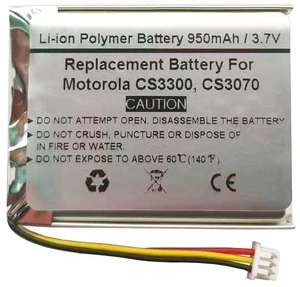 3.7V 950mAH Replacement Battery for Motorol a CS3300, CS3070, Fits Motorola 82-133770-01 Bluetooth Wireless USB Barcode Scanners 3.7V 950mAH Replacement Battery for Motorol a CS3300, CS3070, Fits Motorola 82-133770-01 Bluetooth Wireless USB Barcode Scanners
