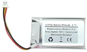 850mAh 3.7V Replacement Battery for Sena Spider ST1 Motorcycle Bluetooth Headset, Helmet intercom 850mAh 3.7V Replacement Battery for Sena Spider ST1 Motorcycle Bluetooth Headset, Helmet intercom
