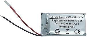 300mAh 3.7V Replacement Battery For Oticon Connect Clip Hearing Aids