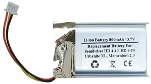800mAh 3.7V Replacement Battery For Sennheiser HD 4.40, HD 4.50, Urbanite XL, Momentum 2.0 Wireless Bluetooth Headphones, AHB622540N01 800mAh 3.7V Replacement Battery For Sennheiser HD 4.40, HD 4.50, Urbanite XL, Momentum 2.0 Wireless Bluetooth Headphones, AHB622540N01