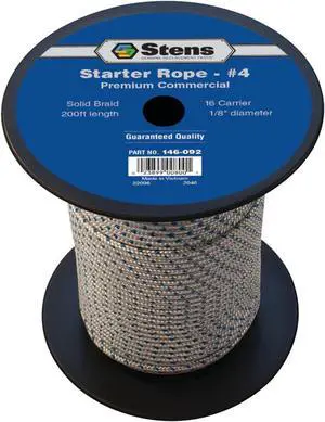 New Stens 200' Solid Braid Starter Rope 146-092 for #4 Solid Braid