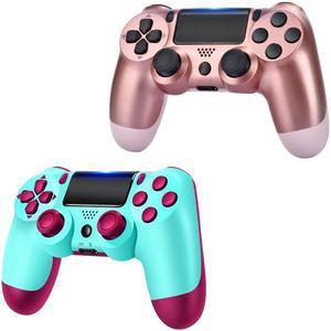 Wiv77 2 Pack Purple and White Wireless Controller Compatible with PS4 Gamepad and Joystick with Motors,Gifts for Women/Girls/Kids/Men,2022 Remote Works with Playstation 4 