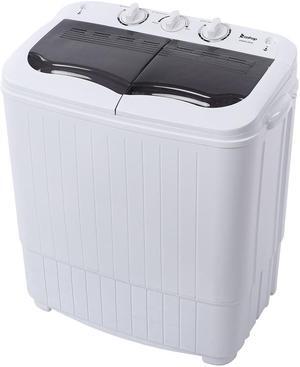 Compact Twin Tub with Built-in Drain Pump XPB35-ZK35 14.3(7.7 6.6)lbs Semi-automatic Gray Cover Washing Machine