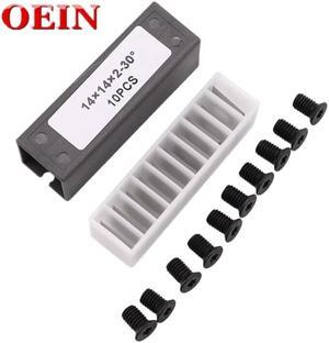 10Pcs 14Mm Carbide Inserts Cutters Knives Replacement Square Straight 14Mm x 14 x 2Mm with Screws for Grizzly T21348 and Woodwor