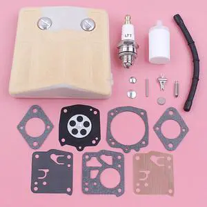 Air Fuel Filter Line Spark Plug For Husqvarna 61 66 266 Carburetor Repair Rebuild Kit Chainsaw Spare Replacement Part