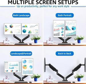 MOUNTUP Dual Monitor Stand for Desk, Adjustable Gas Spring Double Monitor Mount Holds 4.4-17.6 lbs and 13-32 Inch Screens, Monitor Arms for 2 Monitors, VESA 75x75 100x100 with C-clamp& Grommet MU0005