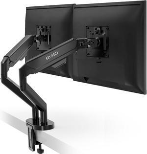 EVEO Premium Dual Monitor Stand 14-32 Dual Monitor Mount Vesa Bracket Adjustable Height Gas Spring Monitor Stand for Screen Full Motion Dual Monitor Arm-Computer Monitor Stand for 2 Screens - Black