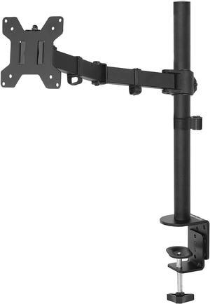 Basics Single Computer Monitor Stand Height Adjustable Desk Arm Mount, Steel, Black