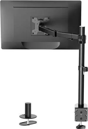 WALI Single Monitor Mount, Single Monitor Arm Desk Mount,Desk Monitor Stand, Holds Screen Up to 27inch, 22lbs, Adjustable Mount with C-CLAMP Designed for Home Office Application(M001), Black