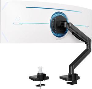 IMtKotW Premium Heavy Duty Monitor Arm for 17 to 49 inch Screens up to 44lbs, Fully Adjustable Ultrawide Single Clamp-on Desk Mount Stand, VESA 75x75/100x100mm