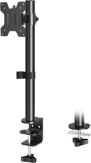 MOUNTUP Single Monitor Mount, Adjustable Monitor Stand for Max 32 Inch Flat Curved Computer Screen, Monitor Arm Desk Mount Fit VESA 75x75& 100x100, up to 17.6lbs, with C-Clamp and Grommet Base, Black
