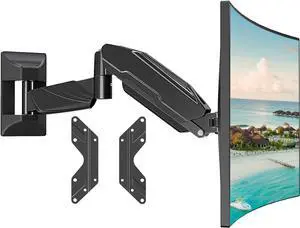 MOUNT PRO Monitor Wall Mount for Max 32 Inch Computer Screen, Premium Heavy Duty Single Monitor Arm, Full Motion Wall Monitor Mount with VESA Extension Kit, Max VESA 200x200mm