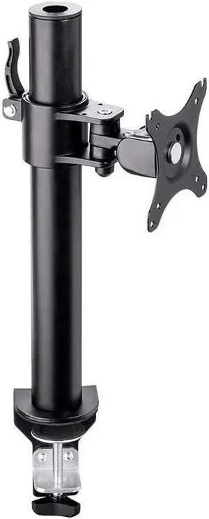 Monoprice Essential Single Monitor Desk Mount - VESA 100x100, Up to 22lbs, 180 Swivel, Tilt +/- 90, 360 Rotation, Black