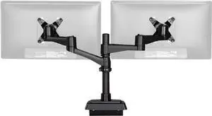 Vari Dual Monitor Arm 180 Degree - VESA Monitor Mount w/ 180 Degree Adjustment - Monitors up to 27 inches, 19.8 lbs - Double Monitor Arms for Compact Spaces - Computer Monitor Stand for Home or Office